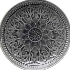 KARE Design Assiette Sicilia Mandala Gris O21Cm