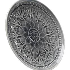 KARE Design Assiette Sicilia Mandala Gris O21Cm