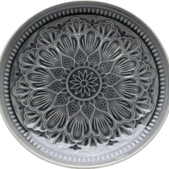 KARE Design Assiette Sicilia Mandala Gris O27Cm