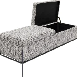 KARE Design Banquette Buttons Storage Noir-Blanc Gm