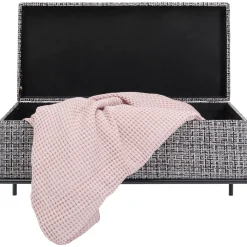 KARE Design Banquette Buttons Storage Noir-Blanc Pm