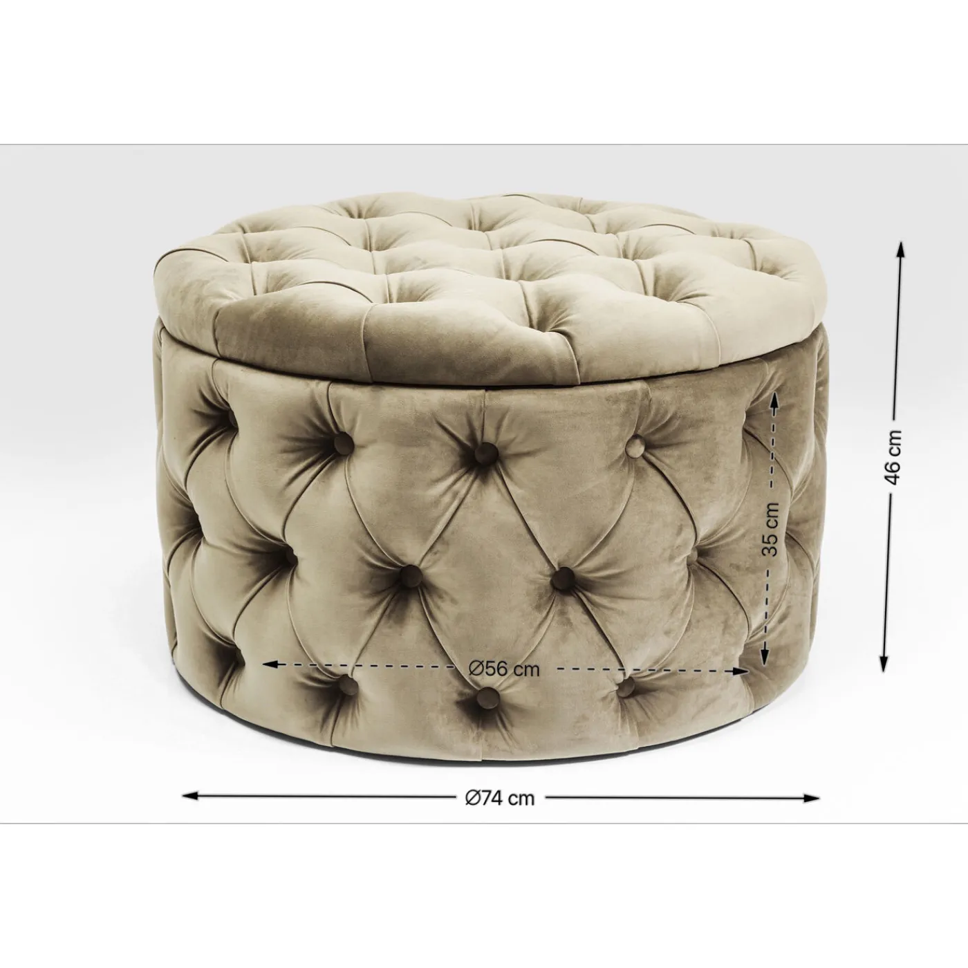 KARE Design Banquette Coffre Desire Velours Argente