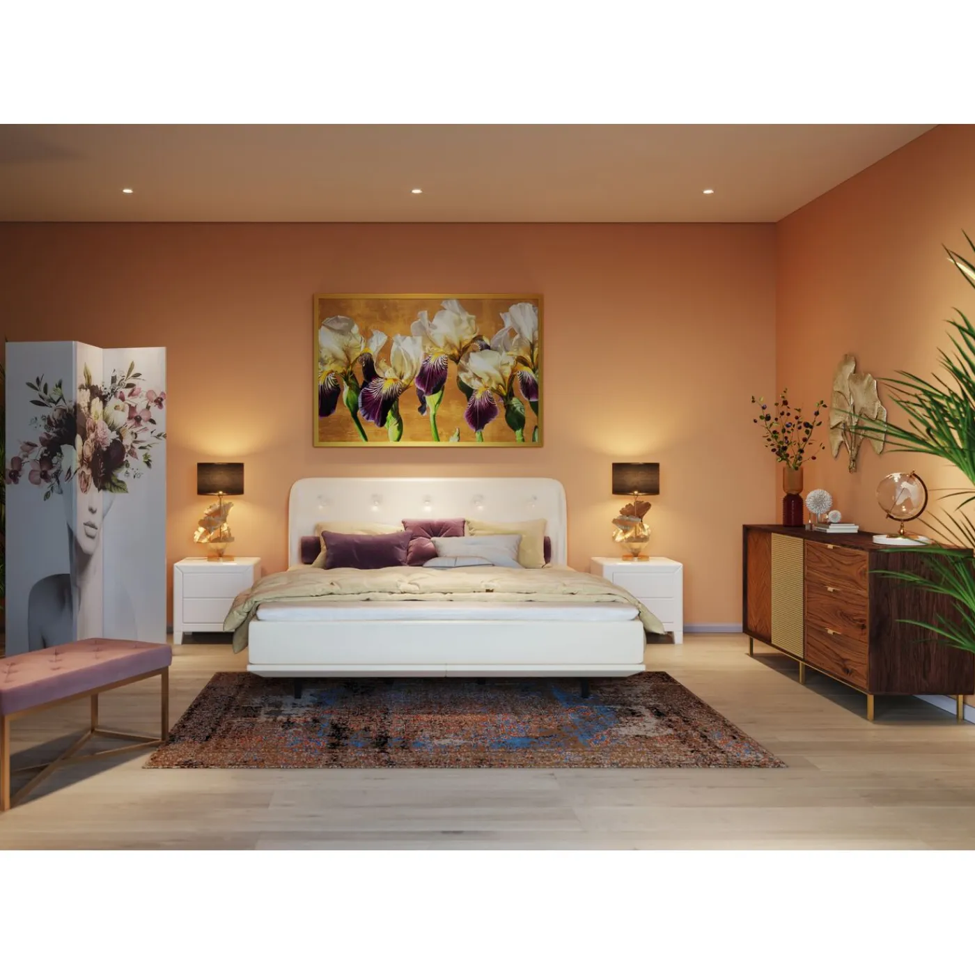 KARE Design Banquette Crossover Rose Laiton 90X40Cm