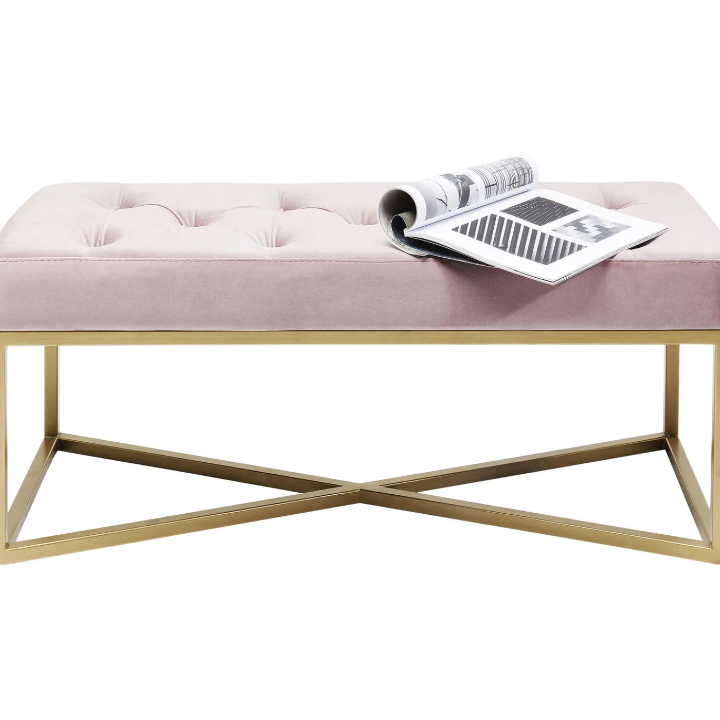 KARE Design Banquette Crossover Rose Laiton 90X40Cm