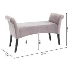 KARE Design Banquette Motley Velvet Silvergrey
