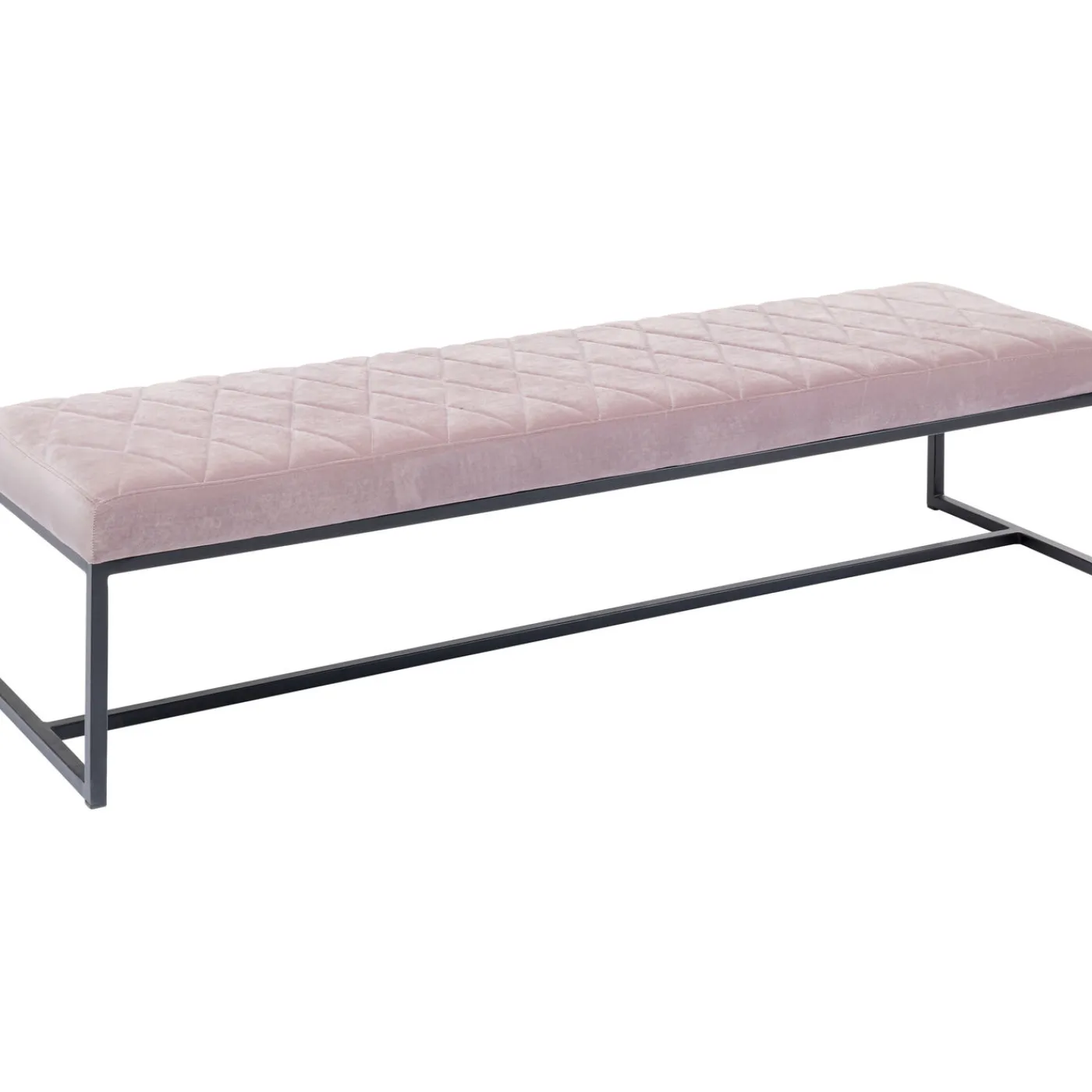 KARE Design Banquette Smart Velours Rose Noir 150Cm