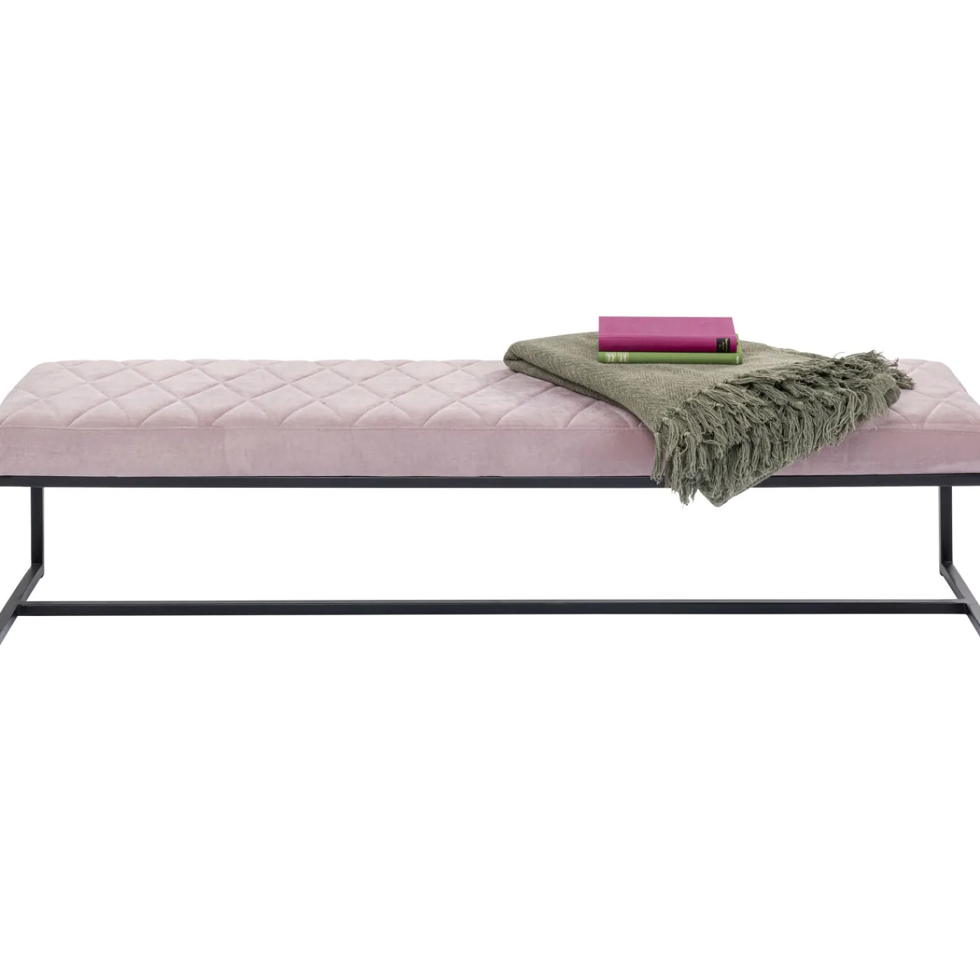 KARE Design Banquette Smart Velours Rose Noir 150Cm