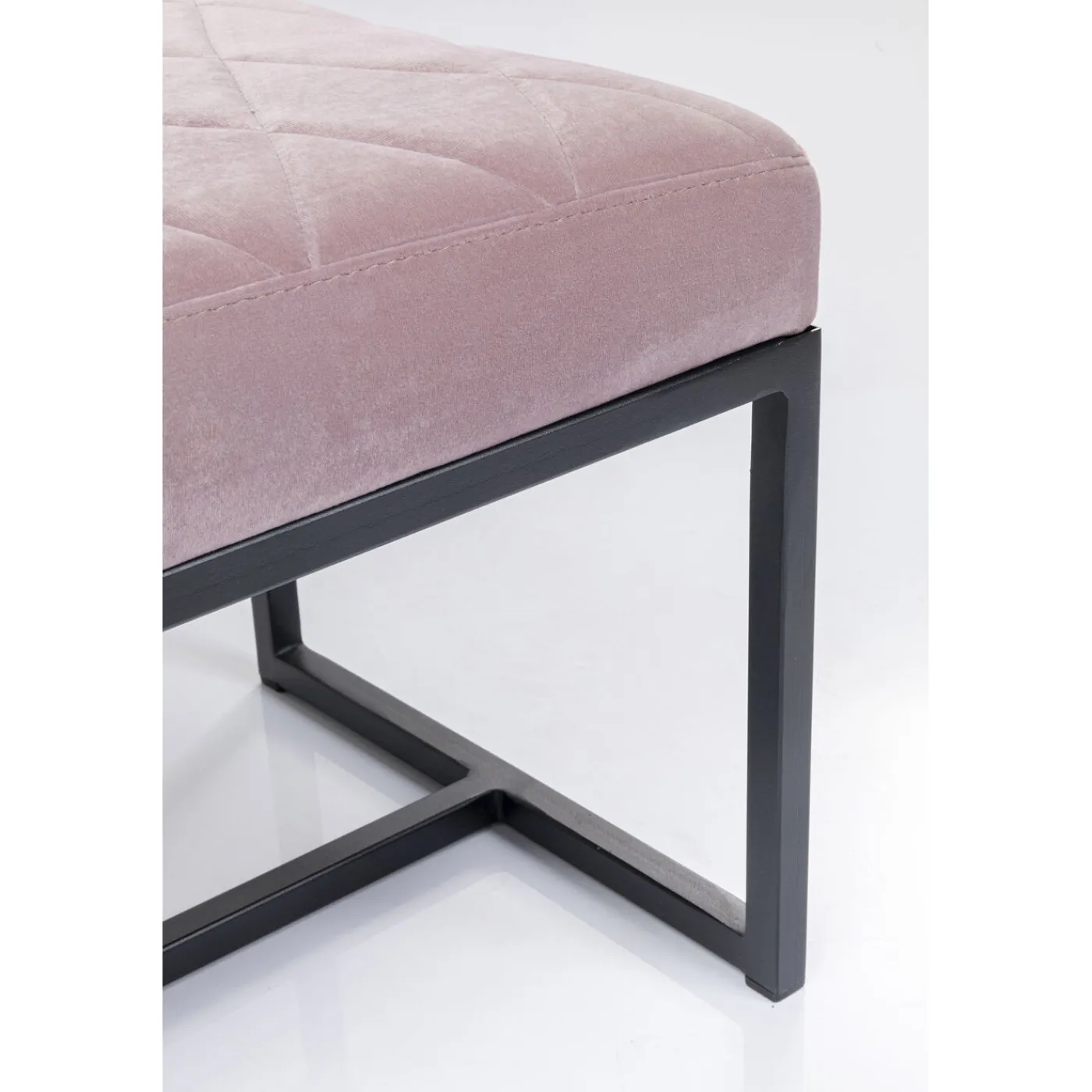 KARE Design Banquette Smart Velours Rose Noir 150Cm