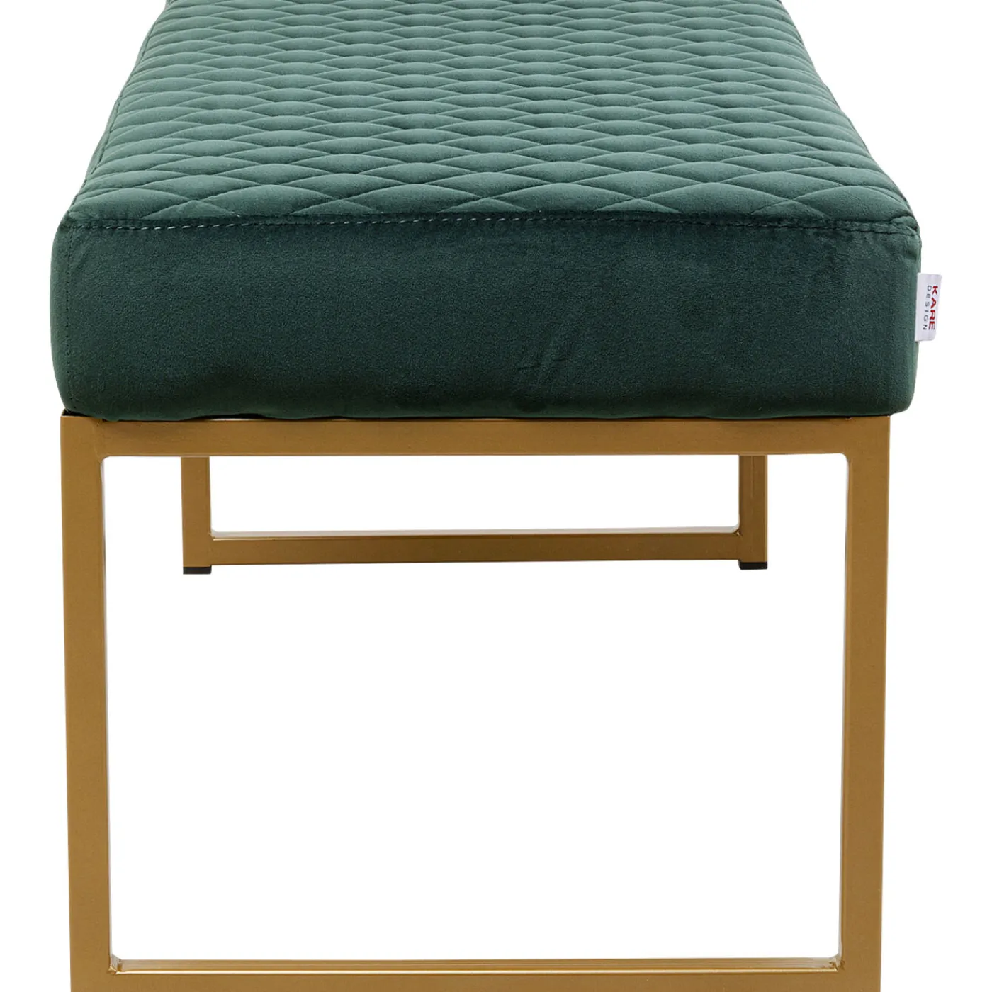 KARE Design Banquette Smart Velours Vert Fonce Laiton 90Cm