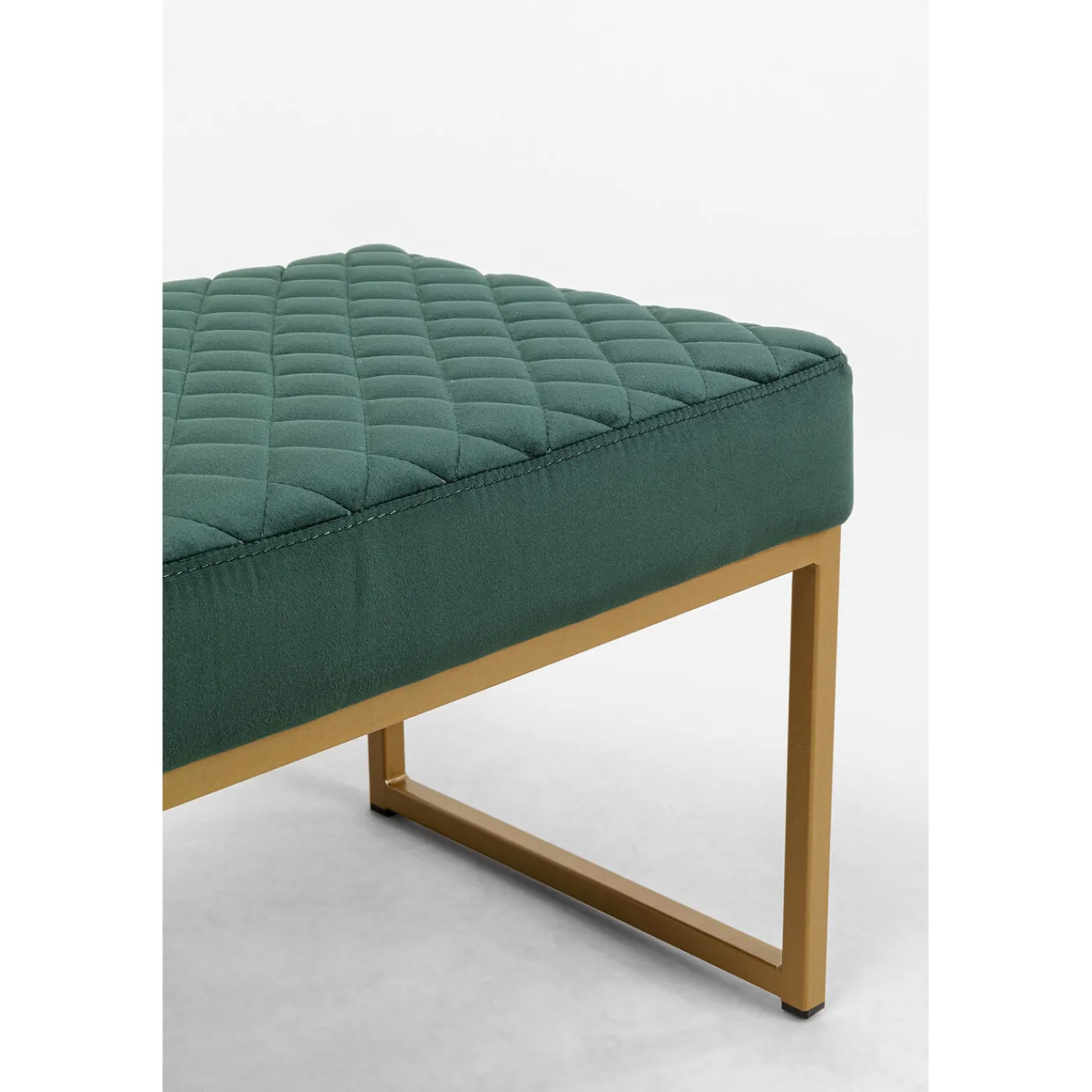 KARE Design Banquette Smart Velours Vert Fonce Laiton 90Cm