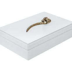 KARE Design Boite Snake Bite Blanc 28X7Cm