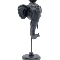 KARE Design Bougeoir Elephant Head Noir 49Cm
