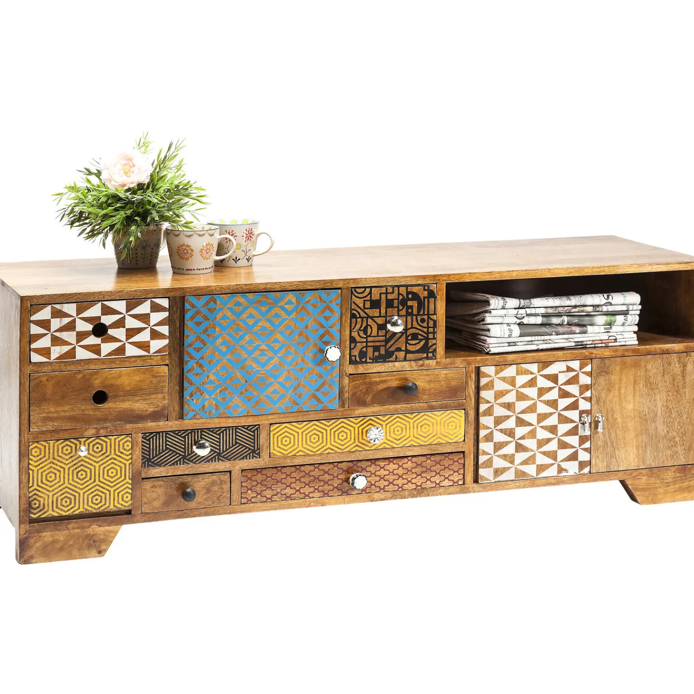 KARE Design Buffet Bas Soleil 3 Portes,9 Tiroirs