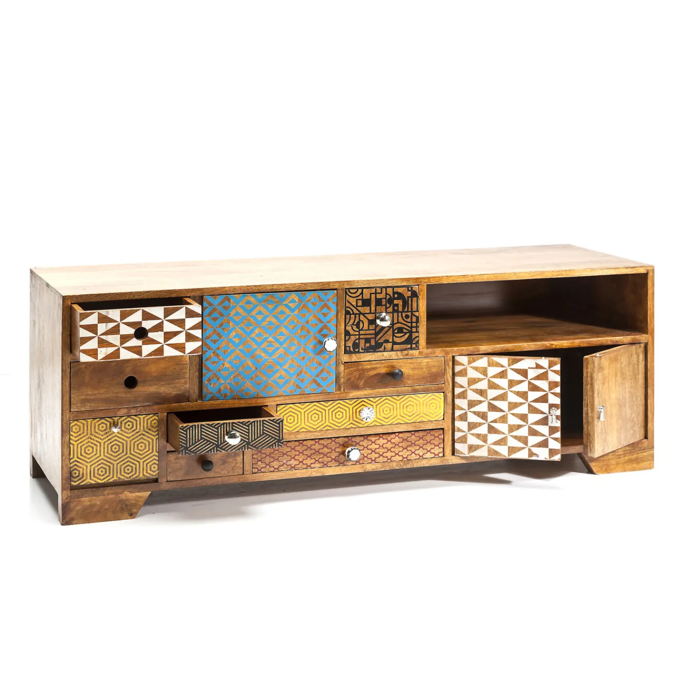 KARE Design Buffet Bas Soleil 3 Portes,9 Tiroirs