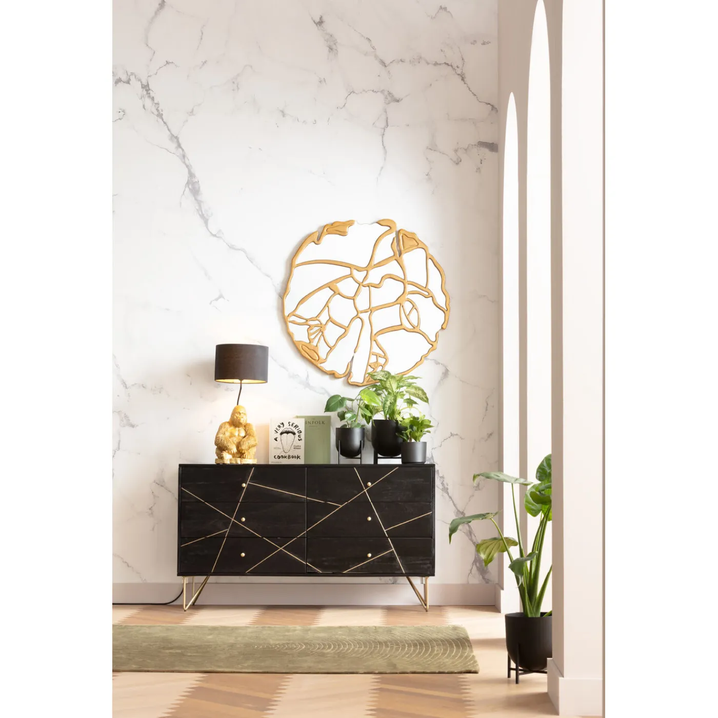 KARE Design Buffet Gold Vein 6 Tiroirs 145X82Cm