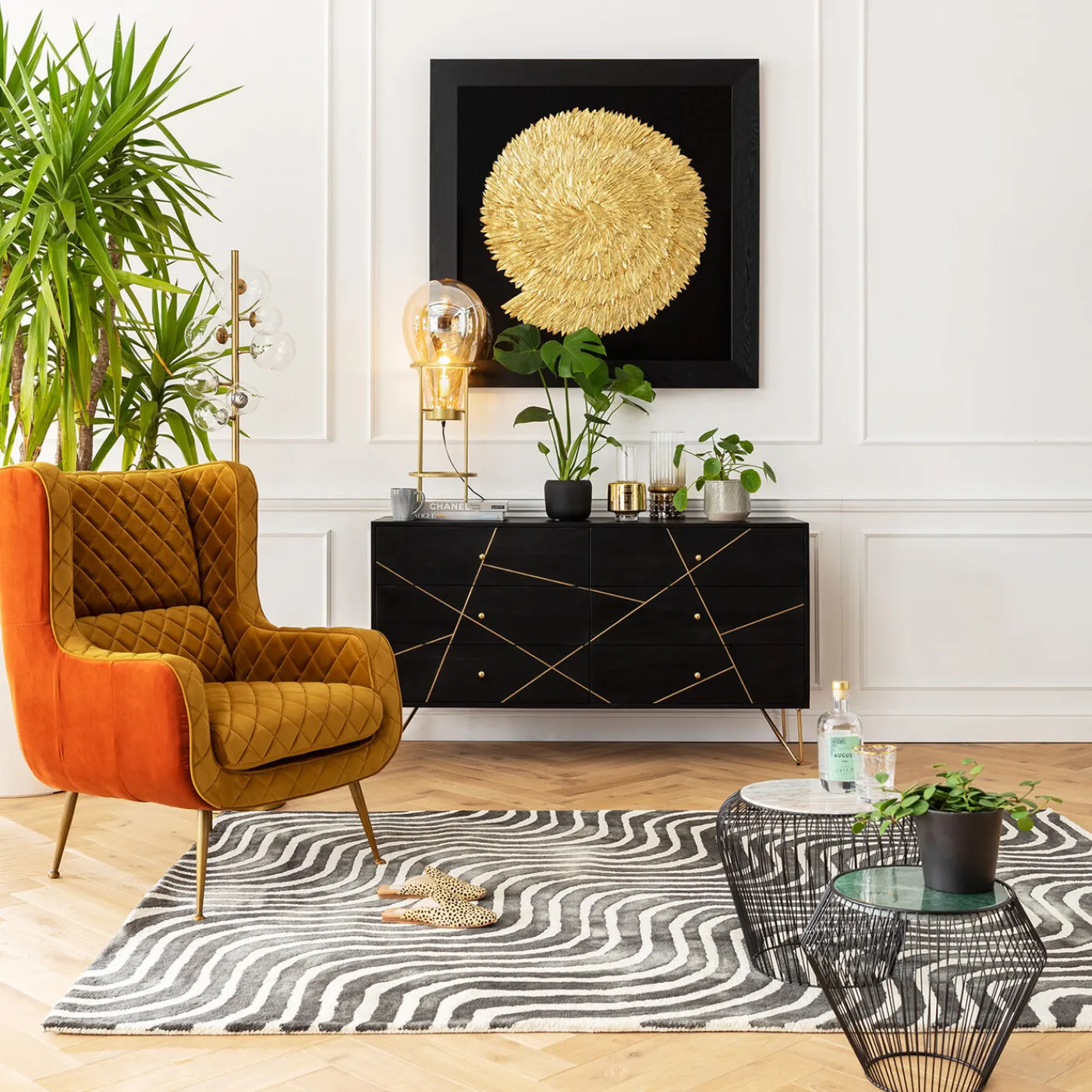 KARE Design Buffet Gold Vein 6 Tiroirs 145X82Cm