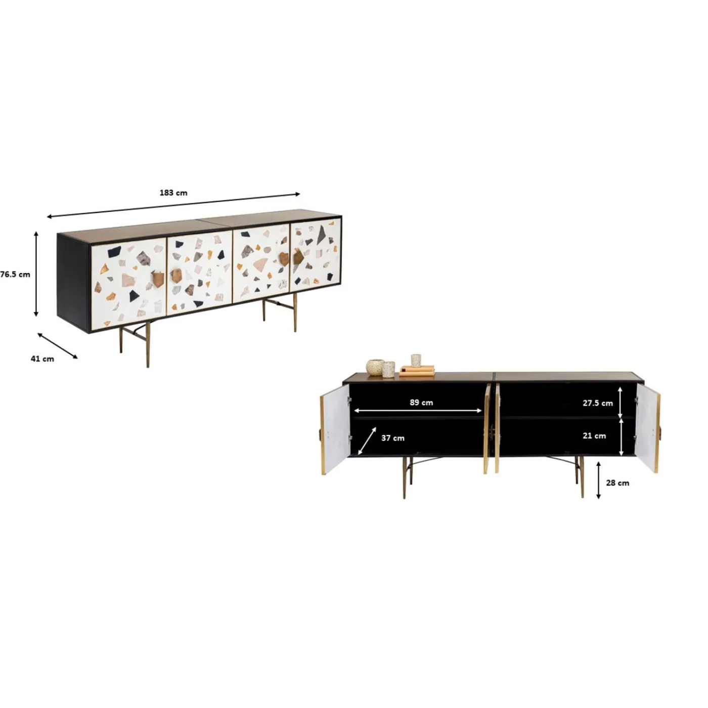 KARE Design Buffet Terrazzo 183X77Cm
