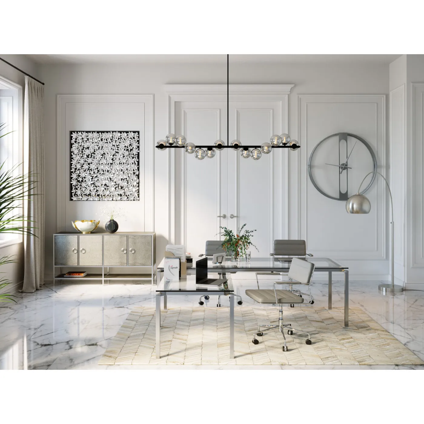 KARE Design Bureau D Angle Lorenco Chrome 210X180Cm