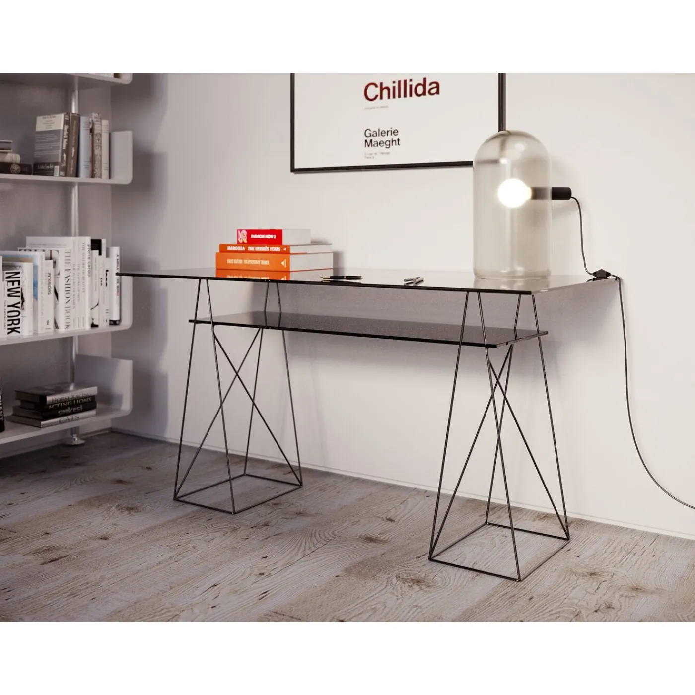 KARE Design Bureau Polar Noir 8Mm Verre Trempe 135X65Cm