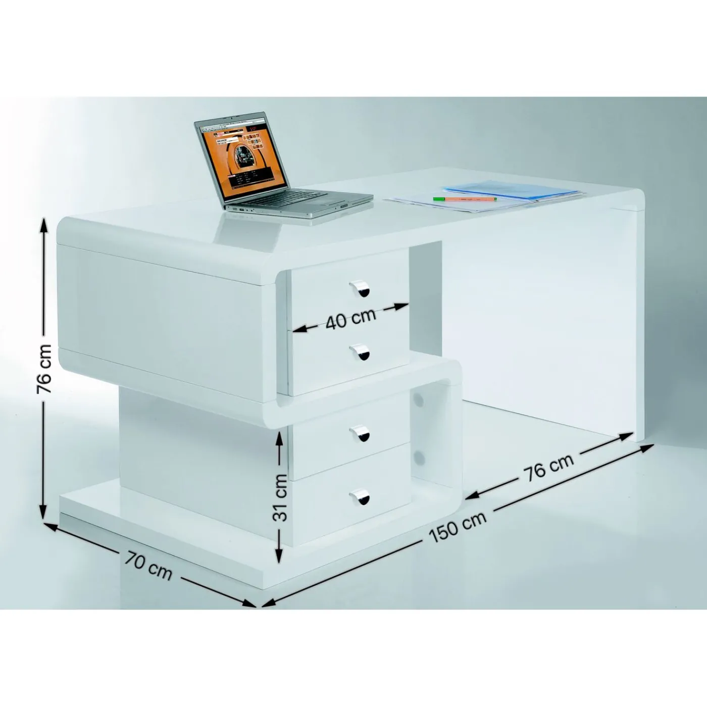 KARE Design Bureau White Club Snake 150X70Cm