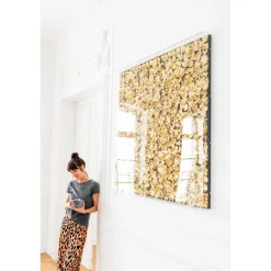 KARE Design Cadre Décoratif Gold Flower 120X120Cm