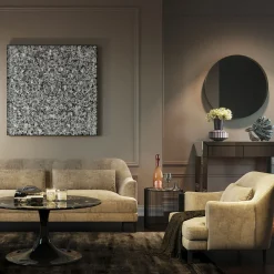 KARE Design Cadre Décoratif Silver Flower 100X100Cm