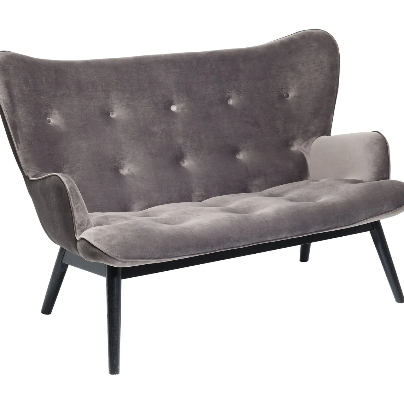 KARE Design Canapés Black Vicky 2-Places Velours Gris