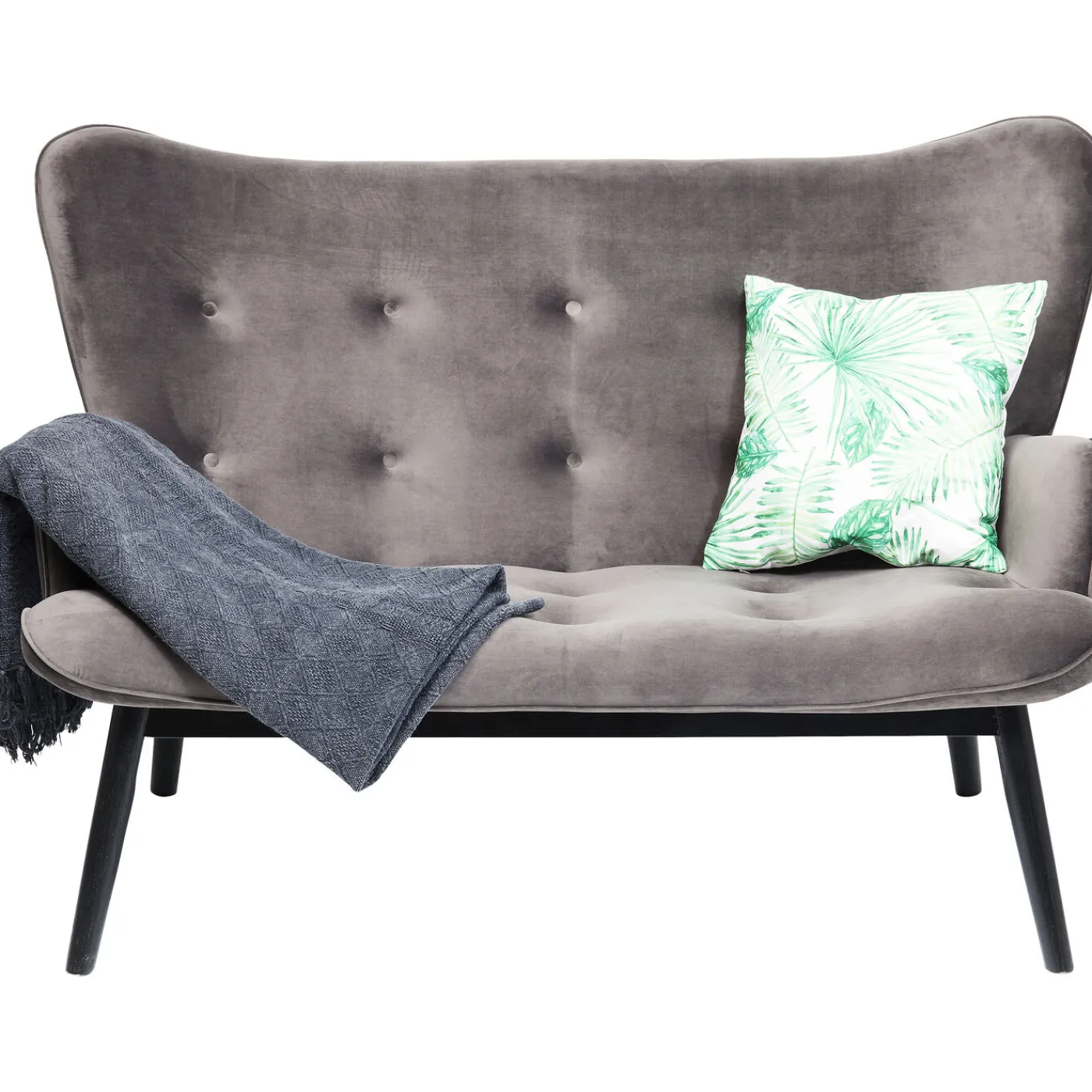 KARE Design Canapés Black Vicky 2-Places Velours Gris