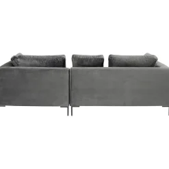 KARE Design Canapés D Angle Gianni Pm Velours Gris Droite