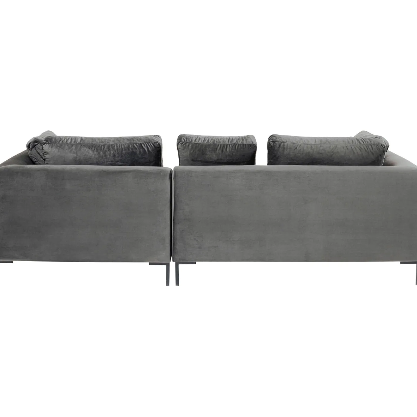 KARE Design Canapés D Angle Gianni Pm Velours Gris Droite