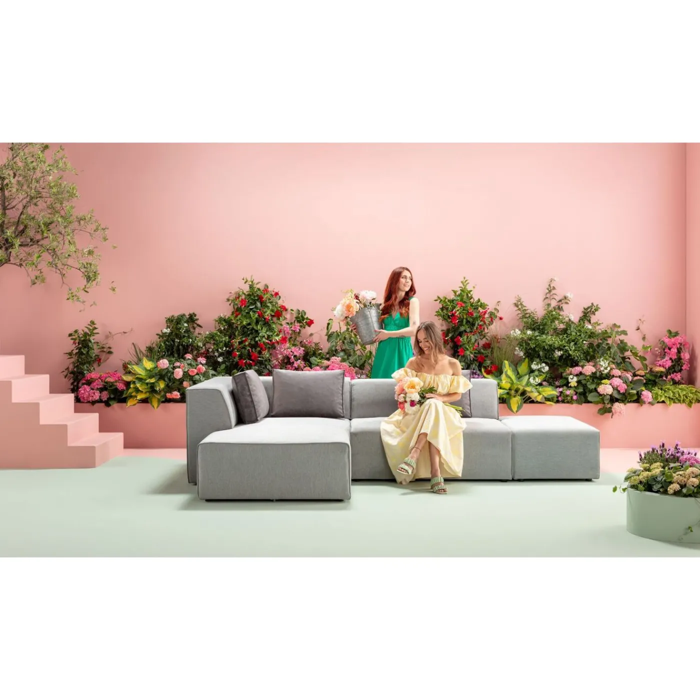 KARE Design Canapés D Angle Infinity Ottomane Gris Gauche