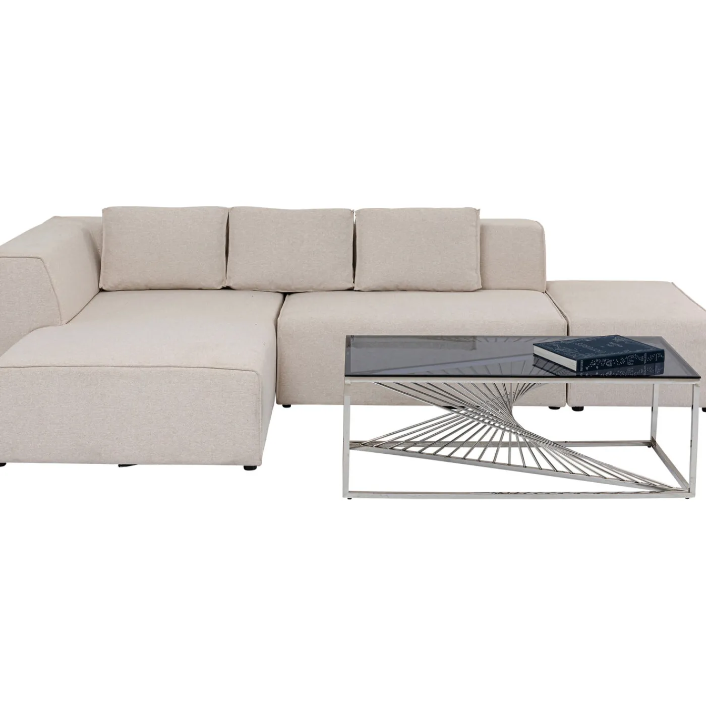 KARE Design Canapés D Angle Infinity Ottomane Creme Gauche