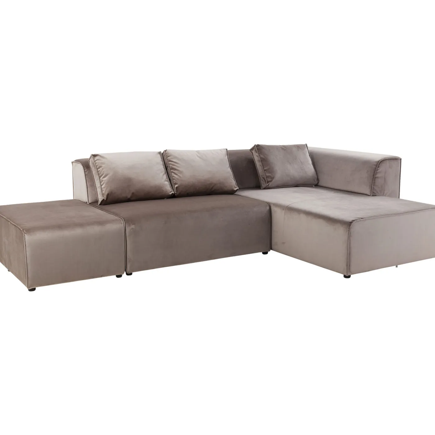 KARE Design Canapés D Angle Infinity Velvet Taupe Droite