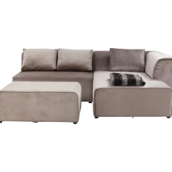 KARE Design Canapés D Angle Infinity Velvet Taupe Droite
