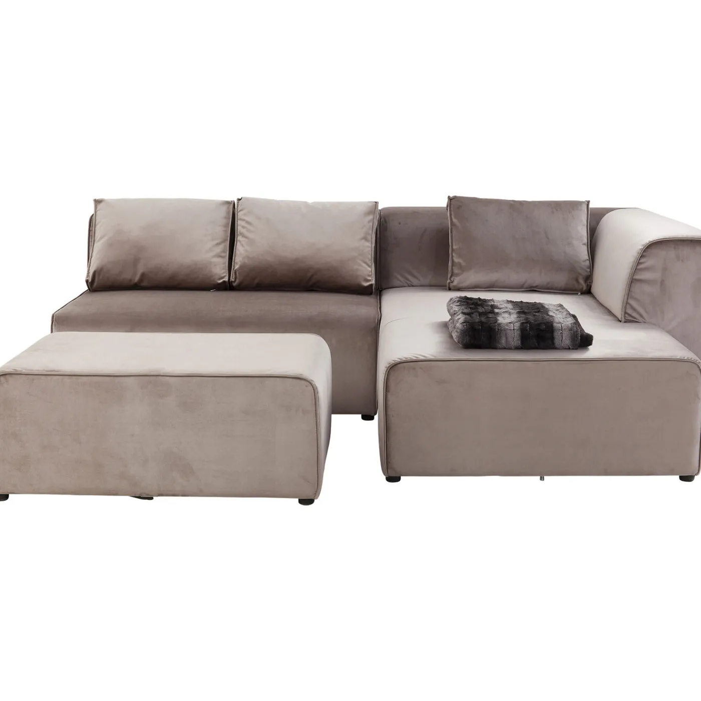 KARE Design Canapés D Angle Infinity Velvet Taupe Droite