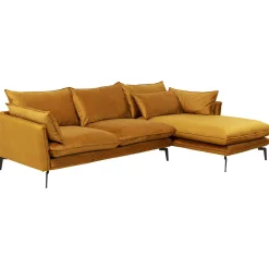 KARE Design Canapés D Angle Monza Droite Velours Curry 296Cm