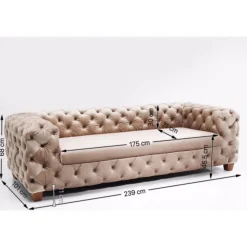 KARE Design Canapés Desire 3-Places Velours Ecru