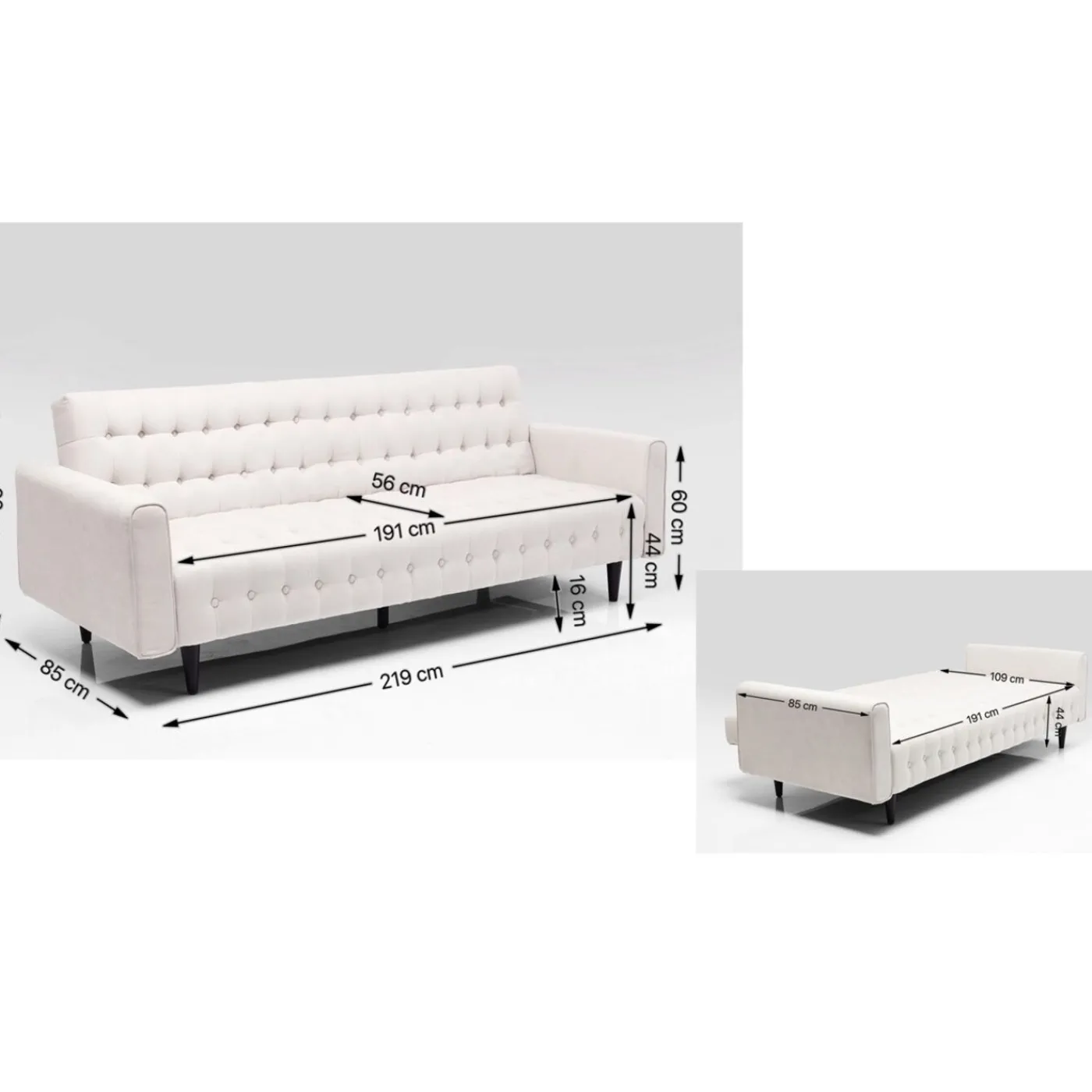 KARE Design Canapés Lit Milchbar Beige 219Cm