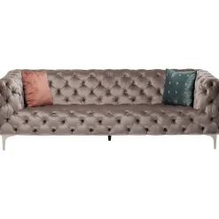 KARE Design Canapés Look 3-Places Velours Gris