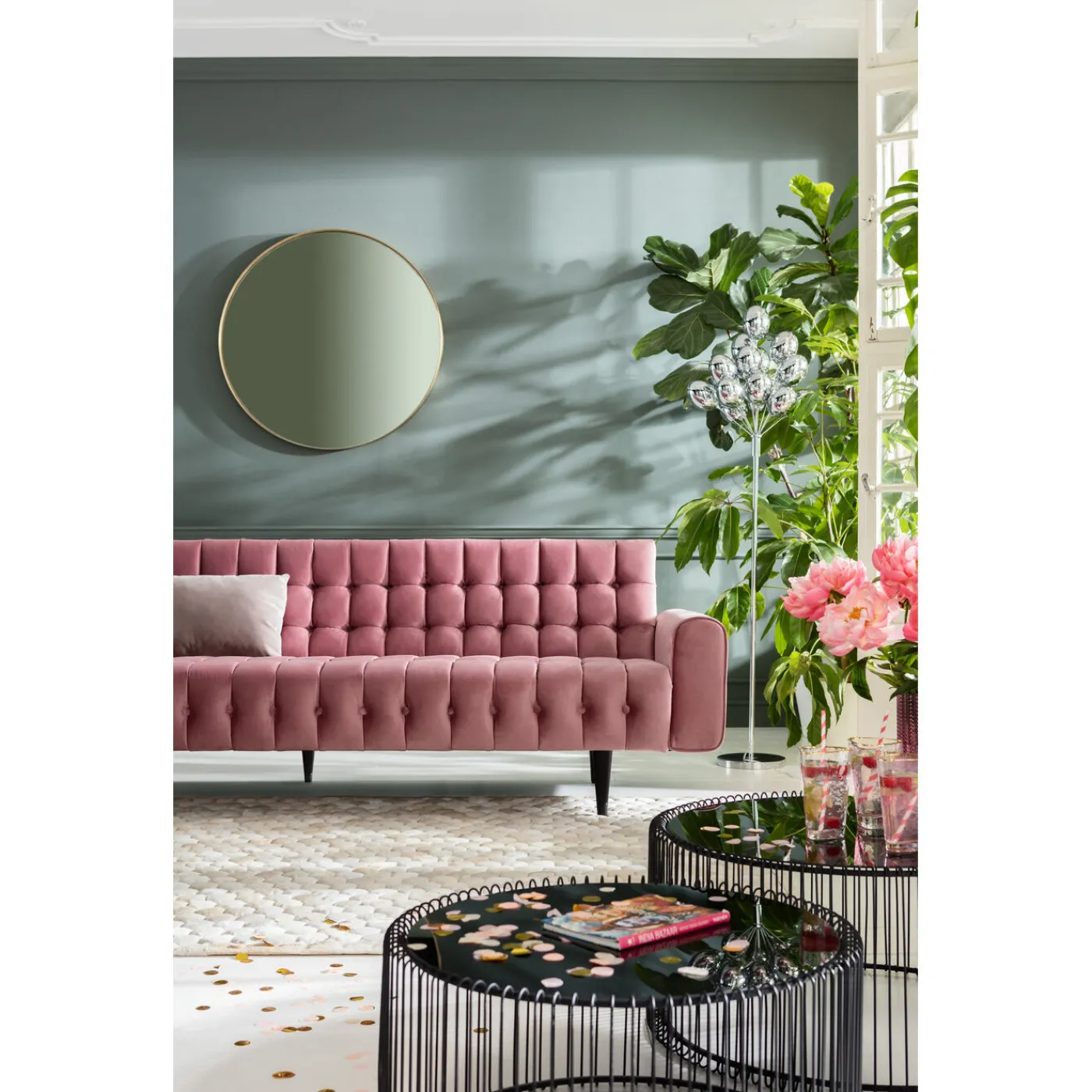 KARE Design Canapés Milchbar 3-Places Velours Mauve