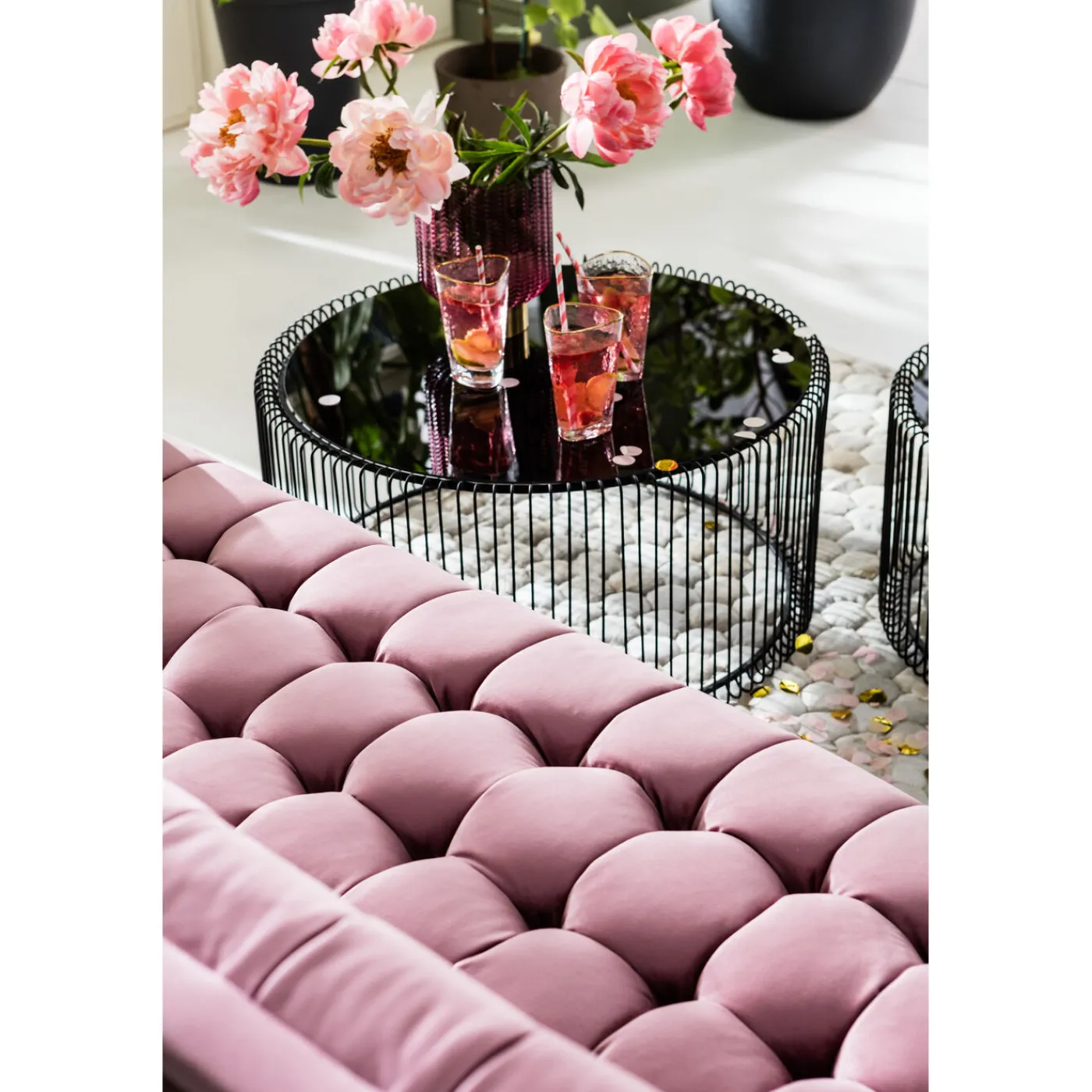 KARE Design Canapés Milchbar 3-Places Velours Mauve