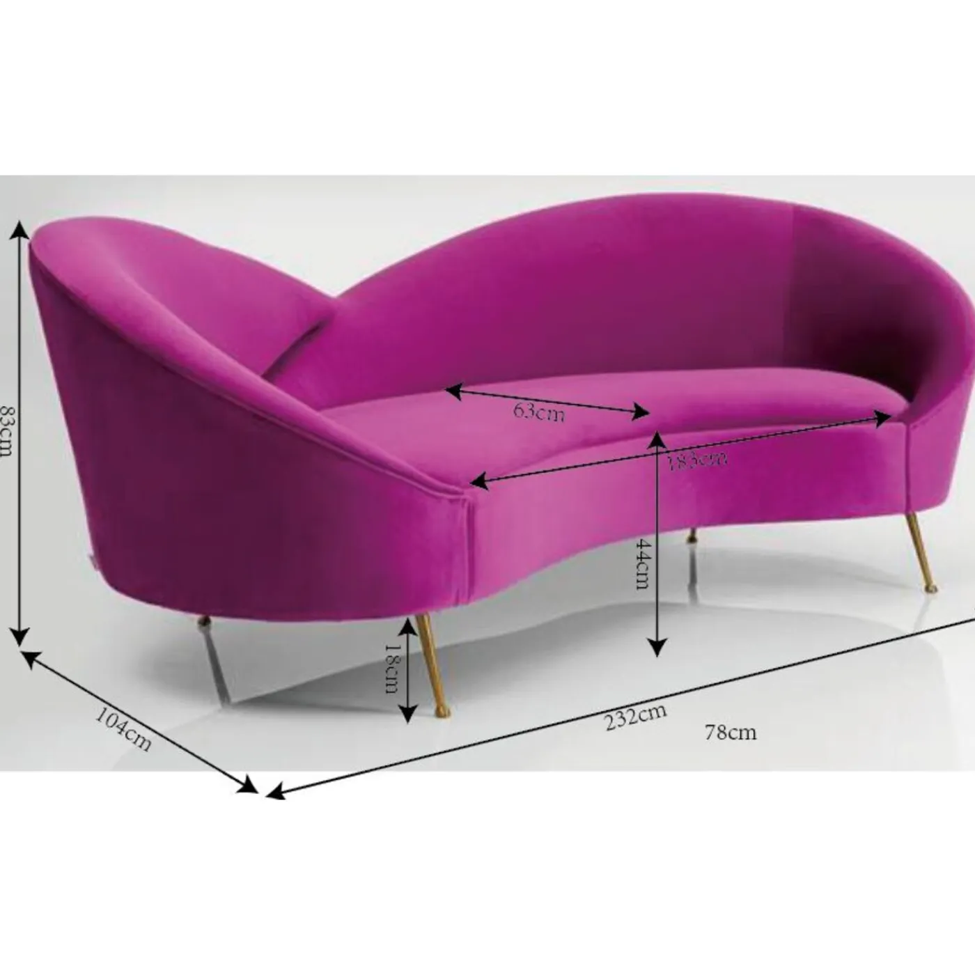 KARE Design Canapés Night Fever 3-Places Violet