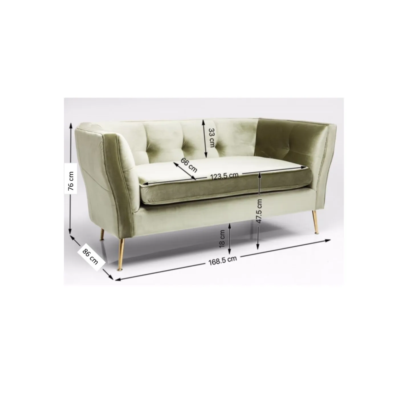 KARE Design Canapés Rimini 2-Places Vert