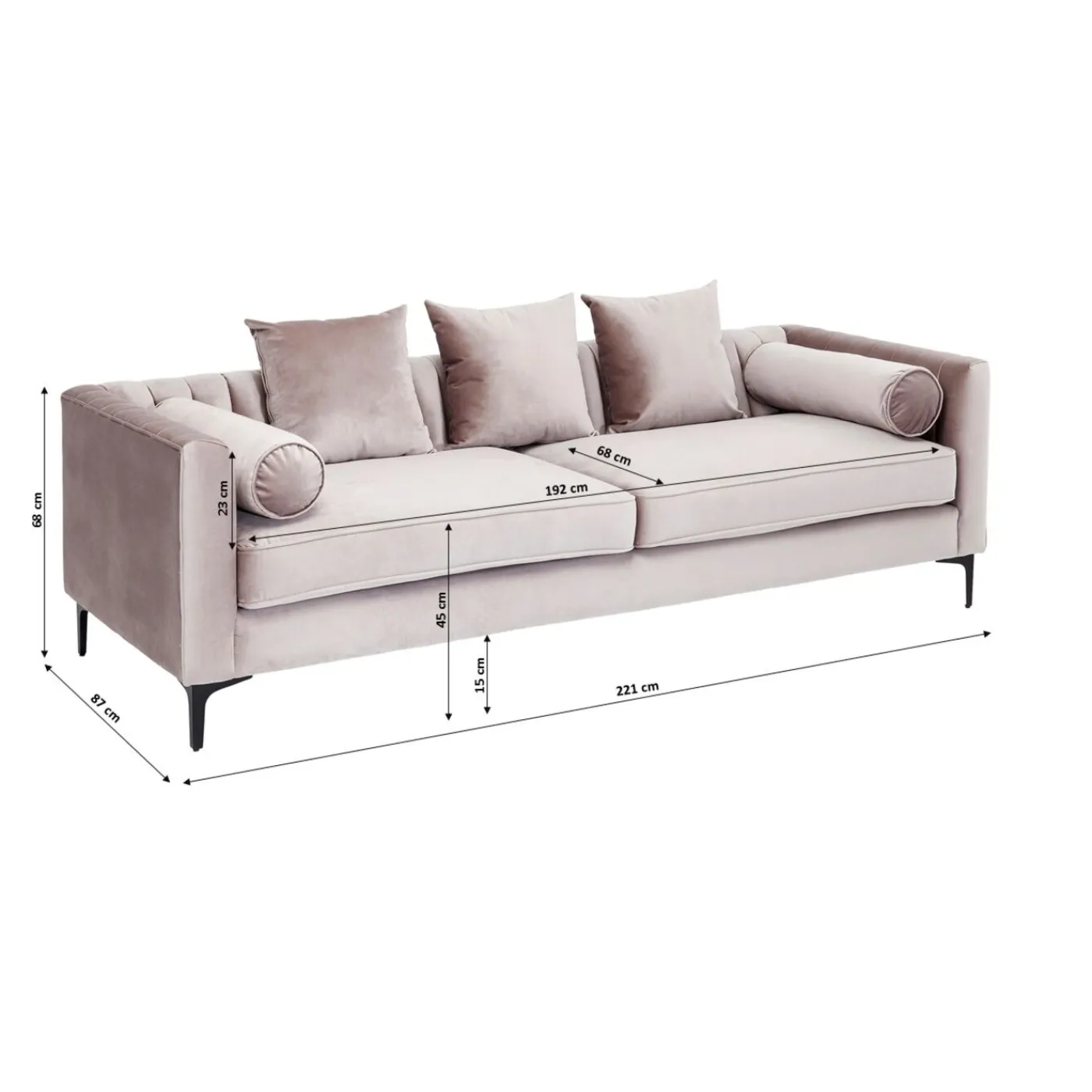 KARE Design Canapés Variete 3-Places Gris