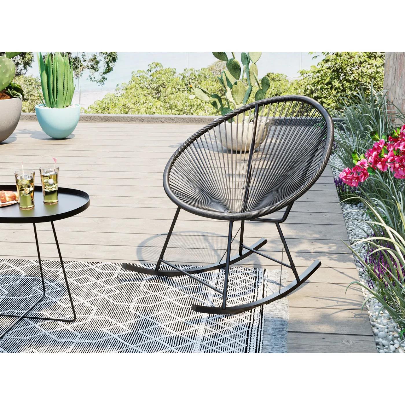 KARE Design Chaise À Bascule Acapulco Noir