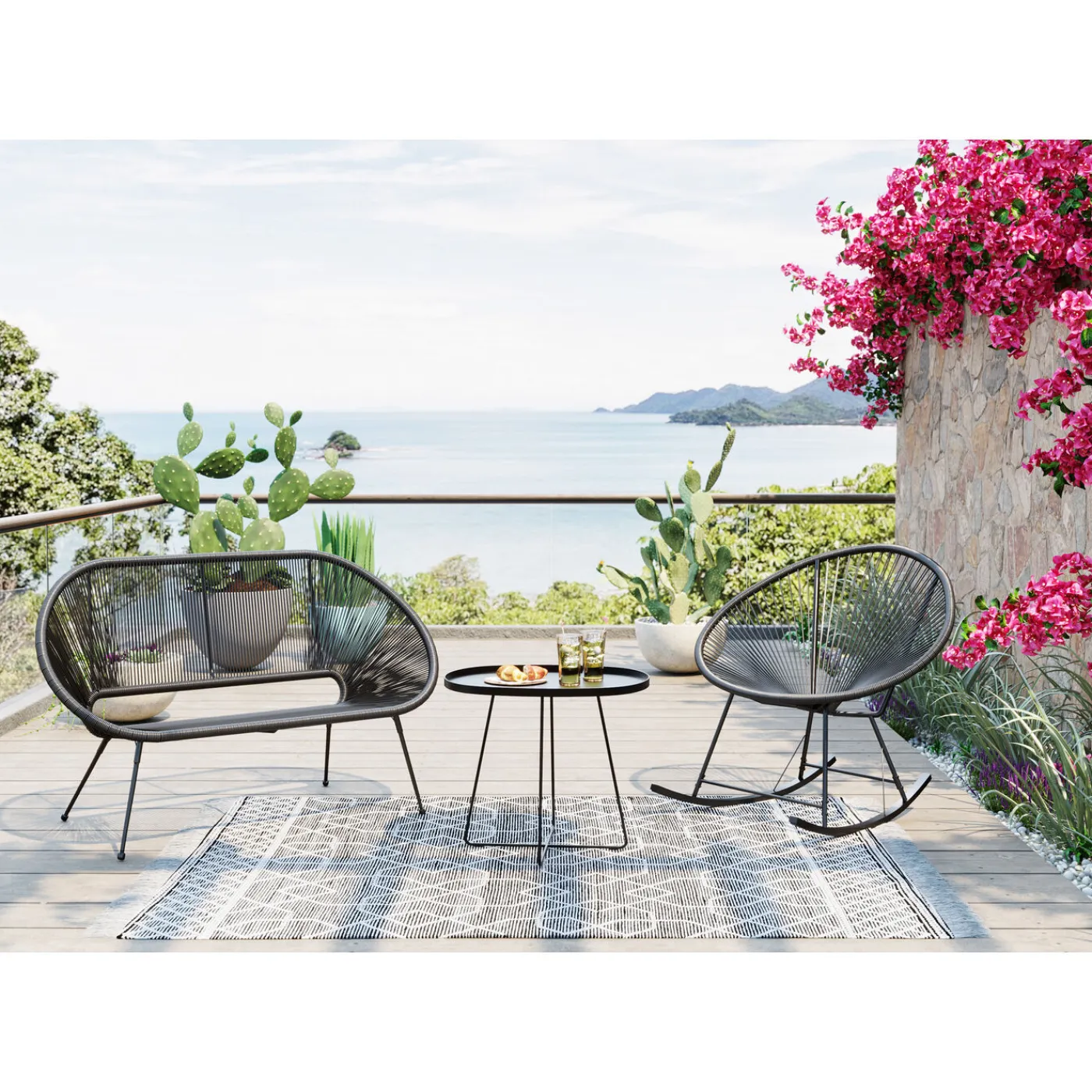 KARE Design Chaise À Bascule Acapulco Noir