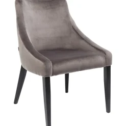 KARE Design Chaise Black Mode Velours Gris