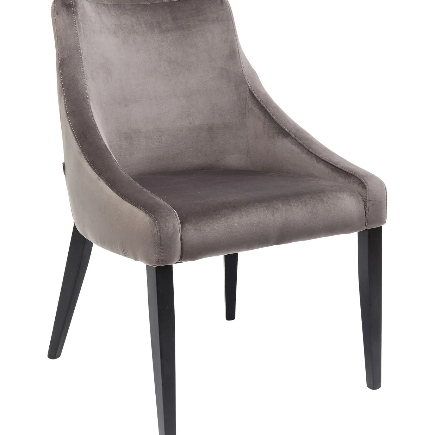 KARE Design Chaise Black Mode Velours Gris
