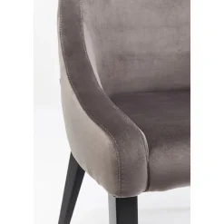 KARE Design Chaise Black Mode Velours Gris