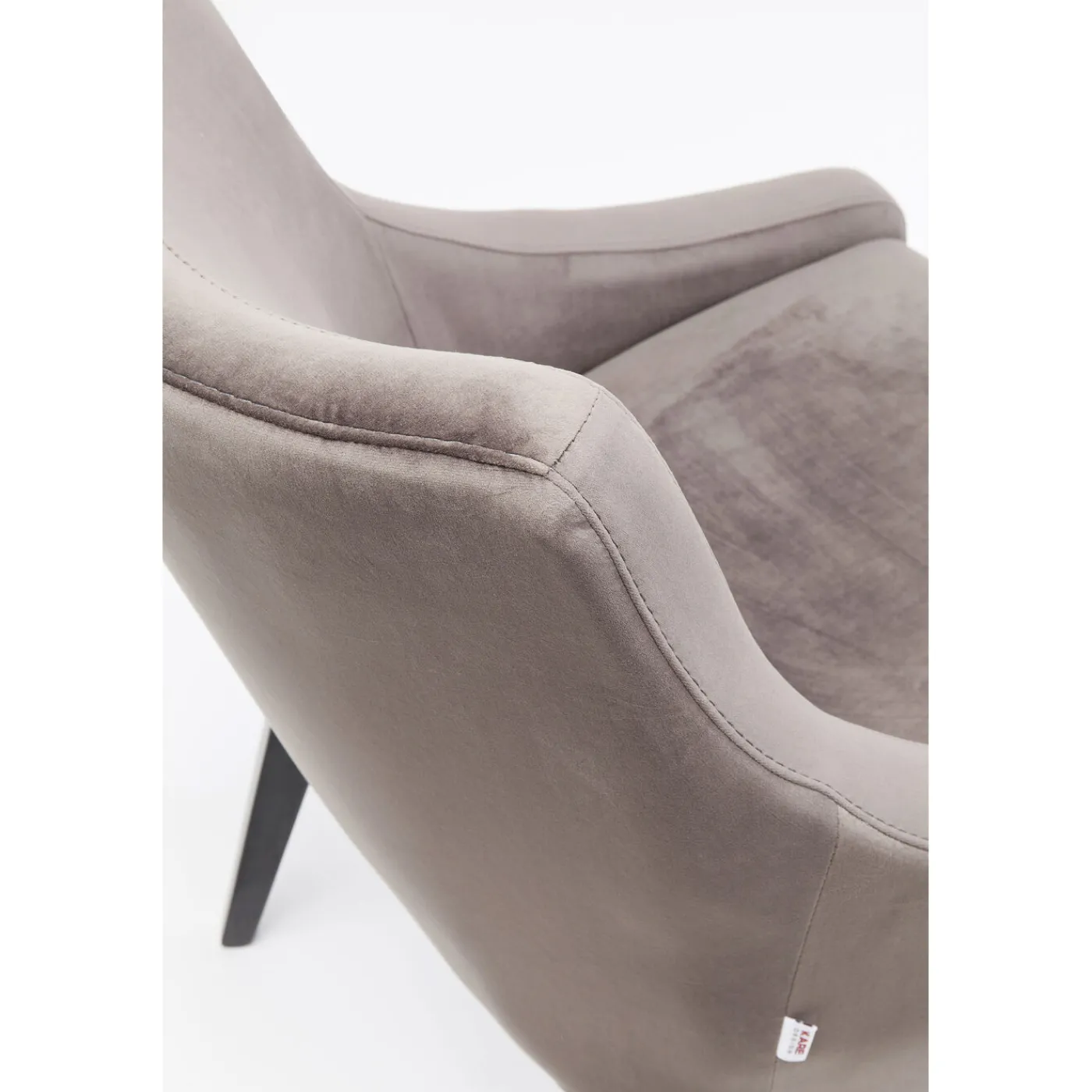 KARE Design Chaise Black Mode Velours Gris